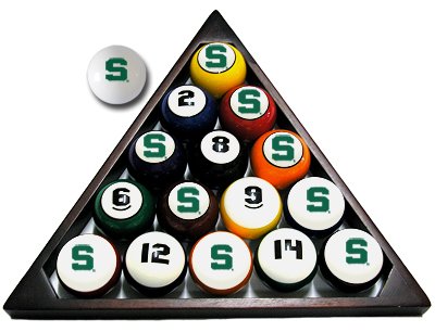 Pool Billiard Ball Set NCAA Team - Michigan State - NCAA Team