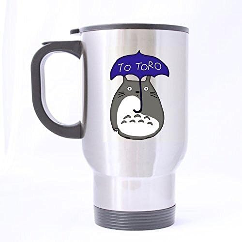 Japan Anime Cartoon Cute Totoro and Umbrella Custom Travel Mug 14 OZ Office Home Cup