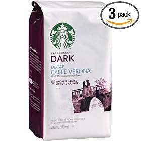 Starbucks Decaf Caffe Verona Coffee (Bold), Ground, 12-Ounce Bags (Pack of 3):  Grocery &amp; Gourmet Food