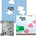 White Clouds and Plane Wall Stickers
