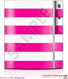 Sony PS3 Skin Kearas Psycho Stripes Hot Pink and White