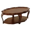 Progressive Furniture Oval Castered Cocktail Table - Cherry Solids and Burl Veneers Color - Cherry Solids