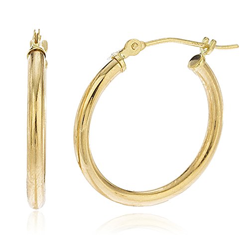 14k Yellow Gold 2mm Basic Hoop Earrings