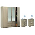 Complete Bedroom Furniture Set Bedroom Wardrobe with Matching Bedside Tables Beech Bedroom Set