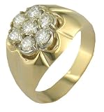14K Two Tone Gents Diamond Ring