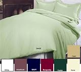 MARRIKAS 230TC All Cotton Stripe Comforter Cover and Sham Set Queen Hunter
