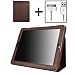 Kore Tech (TM) Leather Folio Case (Brown) with Flip Stand for Apple iPad 2/iPad 3/**The New iPad**(Built-in magnet for Apple Smart Cover's sleep & awake) + (USB Sync/Charging Cable for iPad/iPhone/iPod) - SPECIAL PROMO SALE