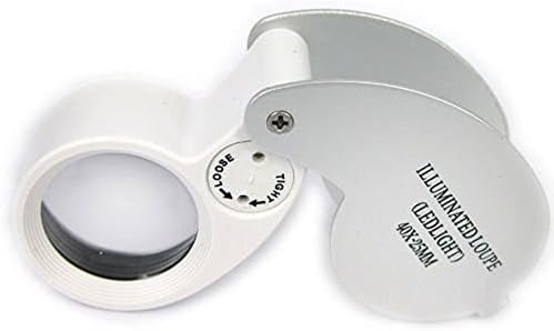 High Power Illuminated Eye Loupe 40x-25mm with Led Lighting Jeweler's Lighted Magnifier (Magnifier 40X)