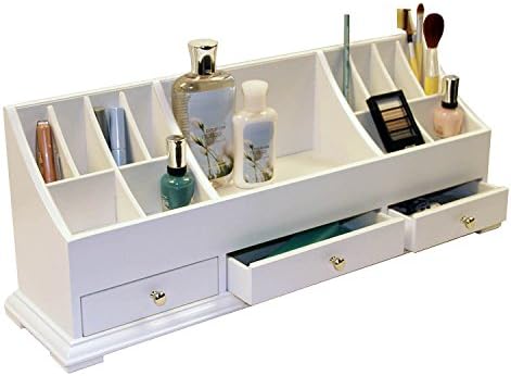 Twinbeauty Deluxe Solid Wood Makeup and Cosmetic Storage Organizer