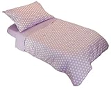 Tadpoles Dot and Stripe Toddler 4 Piece Bedding Set, Lilac