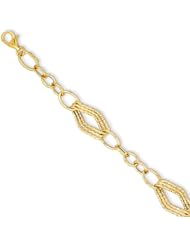14k Polished Fancy Link Bracelet