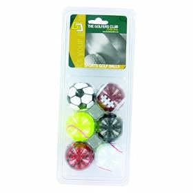 Novelty 'Sports' Golf Balls - Pack 6