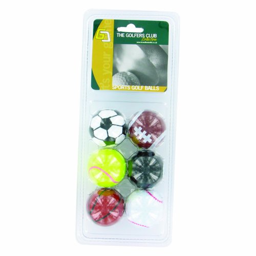 Novelty 'Sports' Golf Balls - Pack 6