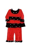 BT Kids Trendy Infant Girls Red Velour Star Outfit Girl 6-9M