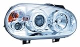 IMAGE OF IPCW CWS-1502C2 Clear Projector Headlight with Rings, Fog Lamps and Chrome Housing - Pair