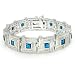 Iced Out Sapphire Blue CZ 8.5 16mm Men's Silver Bracelet