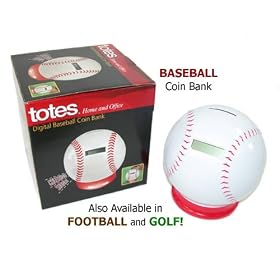 BASEBALL FOOTBALL GOLF - Digital Cheering Coin Bank by Totes