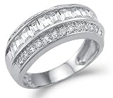 New Solid 14k White Gold Big CZ Cubic Zirconia Wedding Anniversary Band Ring 2.0 ct 4177nAHBo5L. SL160 New Solid 14k White Gold Big CZ Cubic Zirconia Wedding Anniversary Band Ring 2.0 ct