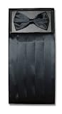 SILK Cumberbund & BowTie BLACK Men's Cummerbund & Bow Tie Set