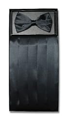 Cumberbund & BowTie BLACK Men's Cummerbund & Bow Tie Set