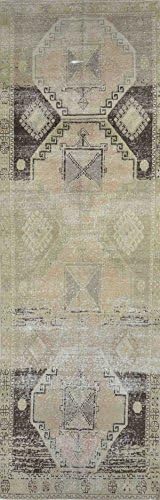 TURKISH VINTAGE OVER DYED RUG - 3' - 7" X 11' - 3" - OD 074
