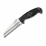 Spyderco Jumpmaster Serrated Edge Knife, Black