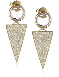 Melanie Auld 18k Gold Plated Base Pave Triangle Drop Earrings