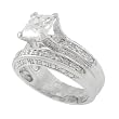 Sterling Silver Pave Style Prince Cut CZ Ring & Band
