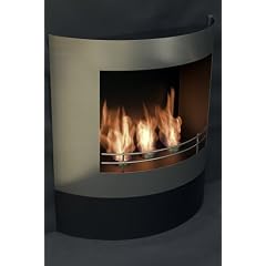 Gelkamin/Biokamin: Edelstahlkamin als Standkamin und Wandkamin nutzbar - Ethanolkamin-Feuerstelle mit Brennpaste-Gel oder Bio-Ethanol/Alkohol - Kamin Farbe: schwarz/silber