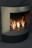Gelkamin/Biokamin: Edelstahlkamin als Standkamin und Wandkamin nutzbar - Ethanolkamin-Feuerstelle mit Brennpaste-Gel oder Bio-Ethanol/Alkohol - Kamin Farbe: schwarz/silber