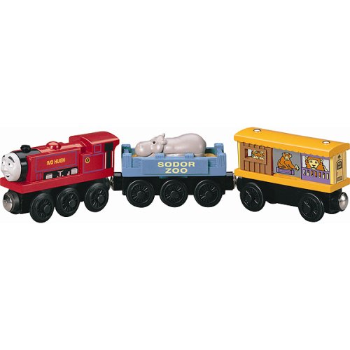 Thomas Wooden Railway Ivo Hugh with Zoo Cars 3 pk. by Learning Curve