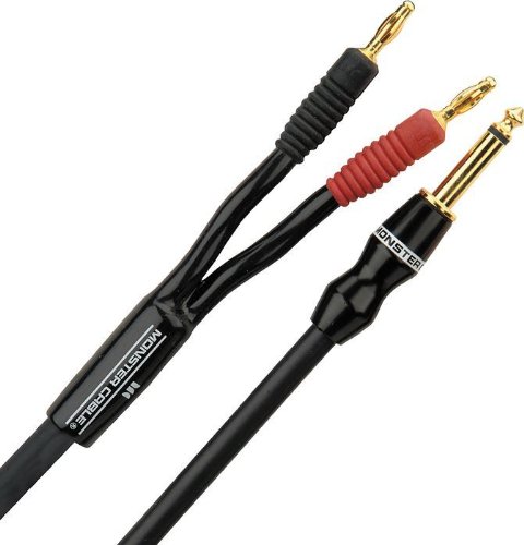 Monster Performer 500 Speaker Cable - 10 Feet - Straight 1/4-Inch to Dual Bananas