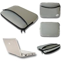 Gray Neoprene Zipper Carrying Case Sleeve for Kindle DX / ASUS Eee / Acer Aspire One / Dell Inspiron Mini / HP MINI / MSI Wind / Lenovo IdeaPad and others 9" 10" Laptops Notebook Netbook
