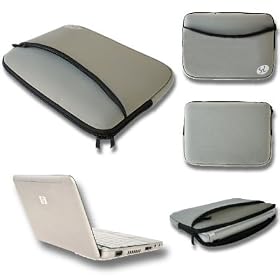 Gray Neoprene Zipper Carrying Case Sleeve for Kindle DX / ASUS Eee / Acer Aspire One / Dell Inspiron Mini / HP MINI / MSI Wind / Lenovo IdeaPad and others 9