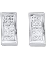 10KT White Gold 0.15 CTW Diamond Micro Pave Hoops