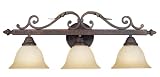 World Imports Lighting 2633-24 Olympus Tradition 3-Light Bath Light, Crackled Bronze with Silver