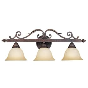 World Imports Lighting 2633-24 Olympus Tradition 3-Light Bath Light, Crackled Bronze with... by World Imports