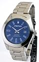 MENS CROTON STEEL DATE WATCH AUTOMATIC MOVEMENT WITH SKELETON BACK OPEN MODEL CA301179SSBL