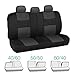 BDK Classics - Black & Charcoal Gray Mesh Cloth Seat Covers - Split Option Bench - Full Set