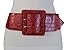 TFJ Women Elastic Stretch Wide Belt Hip Waist Square Buckle Plus M L XL Red