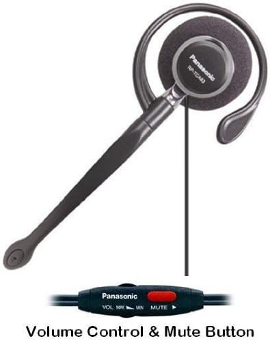 Panasonic Compact & Lightweight Hands-Free Over-The-Ear Clip-On Headset with Adjustable Microphone, Volume Control & Mute Switch For The Panasonic KX-TG4011N - KX-TG4012N & KX-TG4013N DECT 6.0 PLUS Expandable Digital Cordless Phone