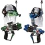Lazer Tag Mobile Attack Blaster Set with 2 Guns & 2 Headsets (Colors May Vary, Blue/Green/Red)