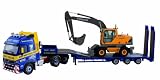 Corgi Cc14007 150 Scale Volvo Fh Nooteboom Step Frame Trailer Volvo Excavator 180b East West Heavy Haulage Road Transport Heavy Haulage Limited Edition