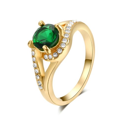 [Retro Series] Yoursfs Vintage Emerald Cut Engagement Ring Rhinestone Cocktail Ring 18K Rose Gold Plated