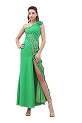 One Shoulder Sleeveless Charmeuse/Chiffon Evening Dress 