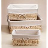 3 PC. WILLOW BASKETS W LINING