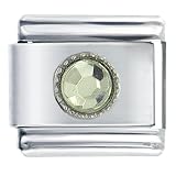 August Birthstone Italian Charm Stainless Steel Enamel