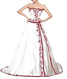 DAPENE® Womens New Sweetheart A-Line Chapel Red Custom Size Wedding Dress