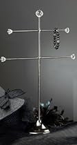 2 arm black plated jewelry stand