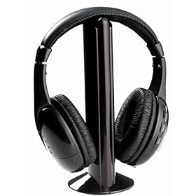 Wireless FM Stereo RS 864 863.5 864.5MHz Rf cordless Surround Sound Stereo Headphones For TV VCD CD PC MP3 MP4 DVD built in 2.5mm to 3.5mm adapter w/Transmitter